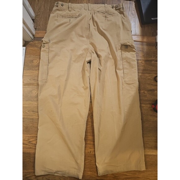Abercrombie And Fitch T-2083 Pants Mens XL Tan Cargo Paratrooper Y2K Baggy - Picture 8 of 12
